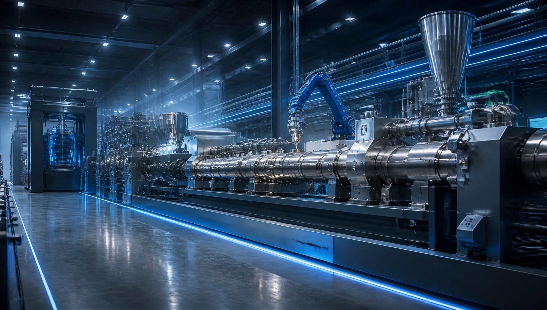 Finish Goods plant production floor with extrusion and press equipment